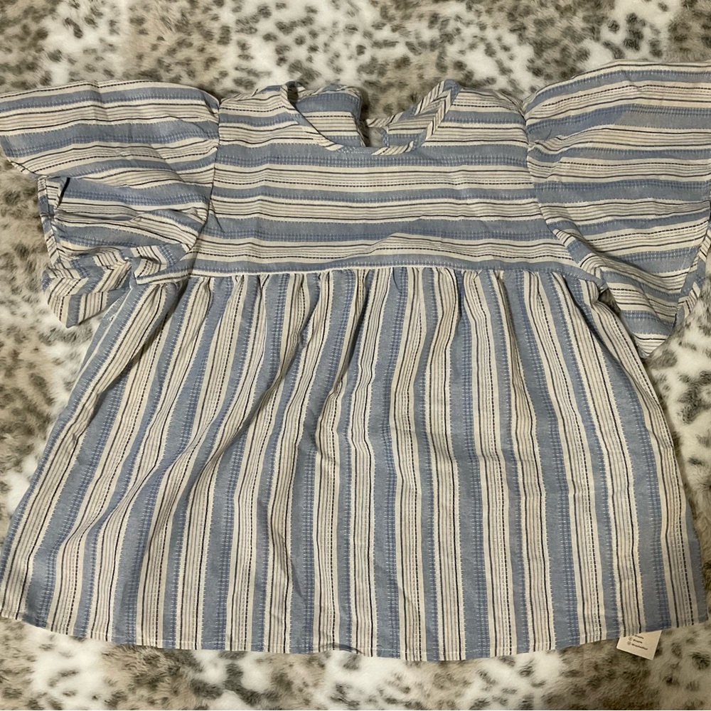 Cupshe Blue and White Striped Blouse